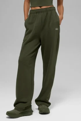 Pantalon de jogging Accolade à coupe droite - Vert olive