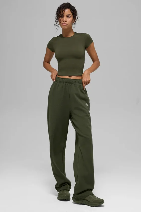 Pantalon de jogging Accolade à coupe droite - Vert olive