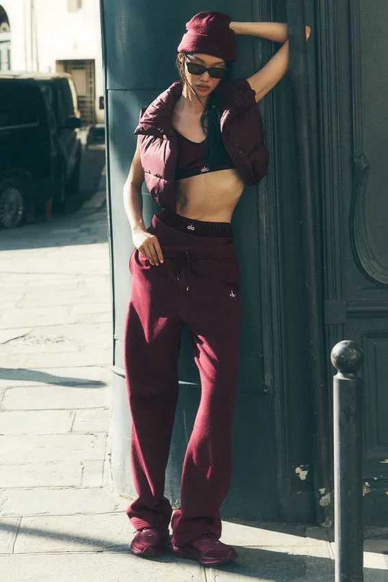 Pantalon de jogging Accolade à jambes droites - Bordeaux