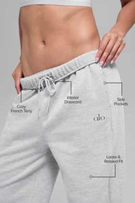 Pantalon de jogging Accolade à jambes droites – Gris chiné athlétique