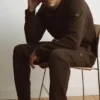 Pantalon de jogging décontracté à motif gaufré - Espresso