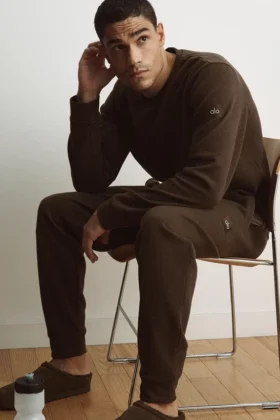 Pantalon de jogging décontracté à motif gaufré - Espresso