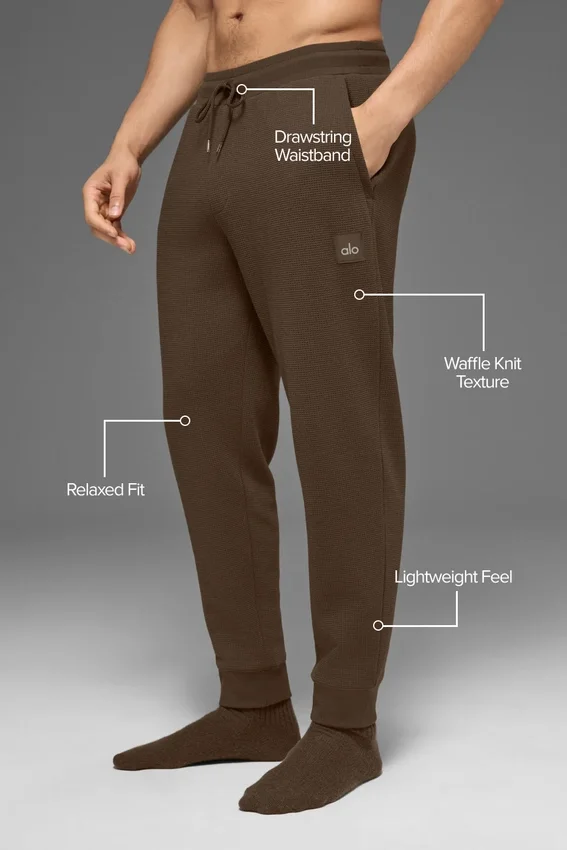 Pantalon de jogging décontracté à motif gaufré - Espresso