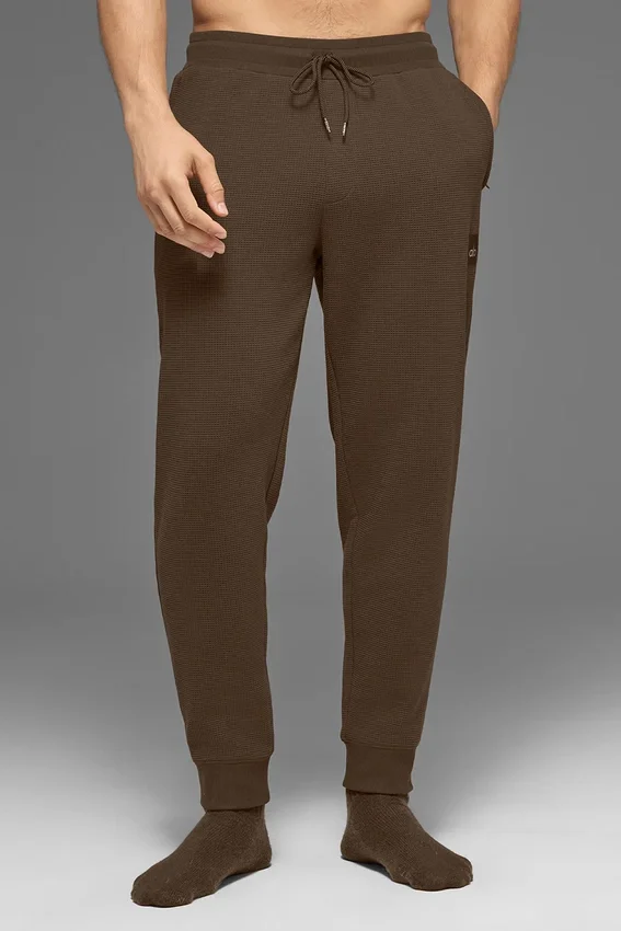 Pantalon de jogging décontracté à motif gaufré - Espresso