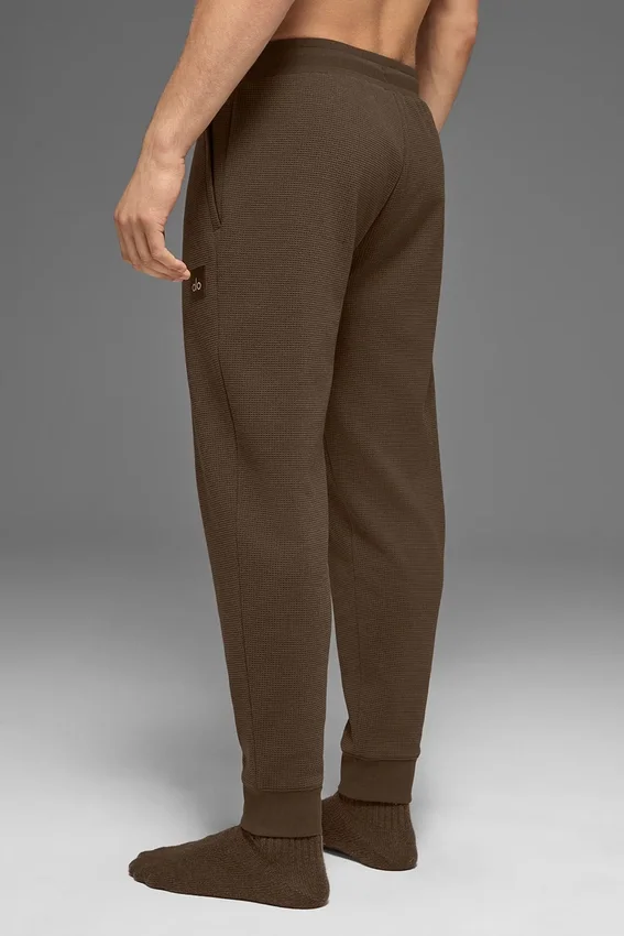 Pantalon de jogging décontracté à motif gaufré - Espresso