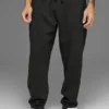Pantalon de jogging décontracté à motif gaufré - Noir