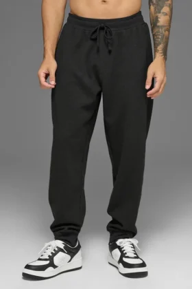 Pantalon de jogging décontracté à motif gaufré - Noir