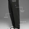 Pantalon de jogging décontracté à motif gaufré - Noir