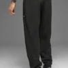 Pantalon de jogging décontracté à motif gaufré - Noir