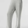 Pantalon de jogging Domain en maille côtelée - Gris chiné athlétique