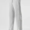 Pantalon de jogging Domain en maille côtelée - Gris chiné athlétique