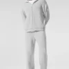 Pantalon de jogging Domain en maille côtelée - Gris chiné athlétique