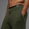 Pantalon de jogging Domain en maille côtelée - Vert olive