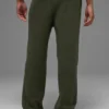 Pantalon de jogging Domain en maille côtelée - Vert olive