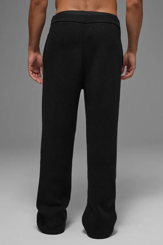 Pantalon de jogging en maille côtelée Domain - Noir