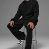 Pantalon de jogging en maille côtelée Domain - Noir