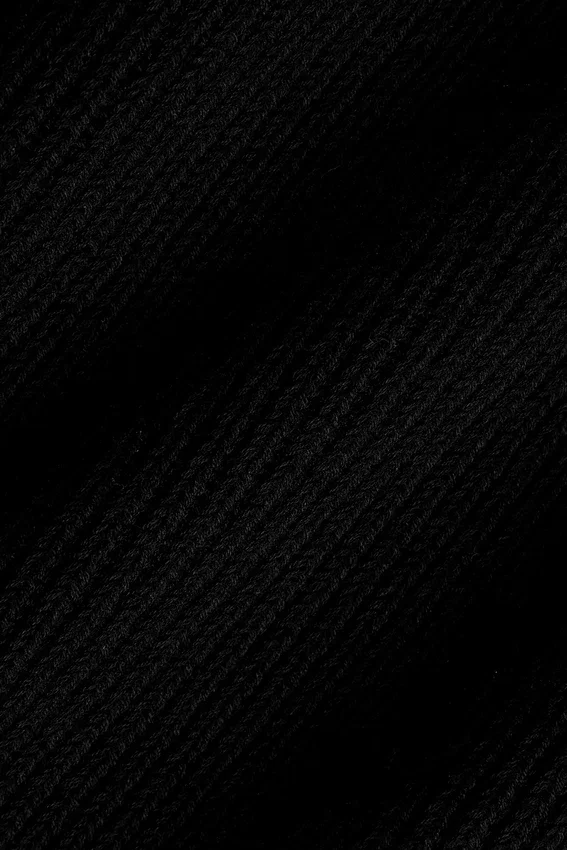 Pull à col rond en maille côtelée Domain - Noir