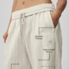 Pantalon de jogging à jambes droites à fines rayures – Fines rayures couleur os