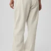 Pantalon de jogging à jambes droites à fines rayures – Fines rayures couleur os
