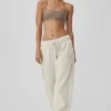 Pantalon de jogging à jambes droites à fines rayures – Fines rayures couleur os
