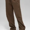 Pantalon de jogging à jambes droites à fines rayures – Fines rayures espresso