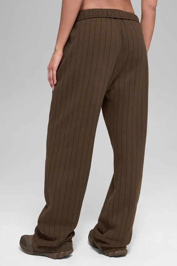 Pantalon de jogging à jambes droites à fines rayures – Fines rayures espresso