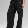 Pantalon de jogging à jambes droites à fines rayures - Noir à fines rayures