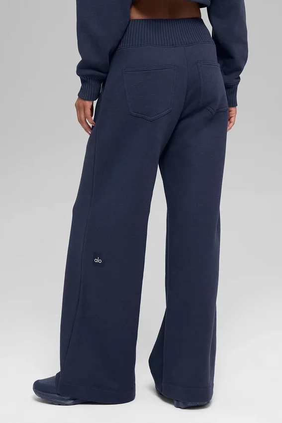 Pantalon de jogging à jambes larges Serenity - Bleu marine