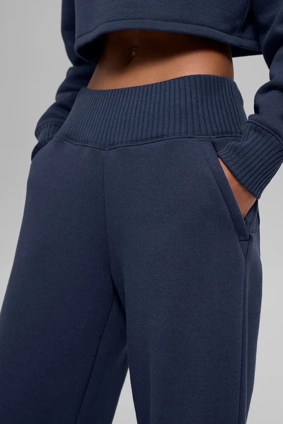 Pantalon de jogging à jambes larges Serenity - Bleu marine