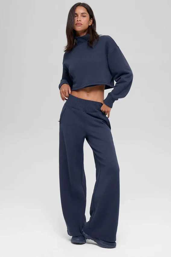 Pantalon de jogging à jambes larges Serenity - Bleu marine