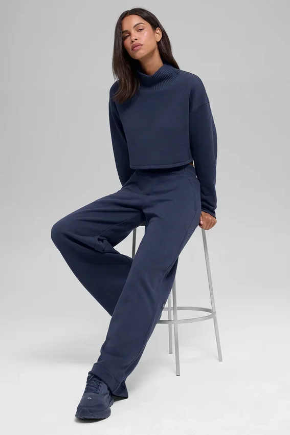 Pantalon de jogging à jambes larges Serenity - Bleu marine