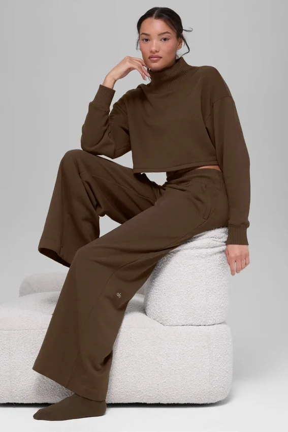 Pantalon de jogging à jambes larges Serenity - Espresso