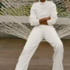 Pantalon de jogging à jambes larges Serenity - Ivoire