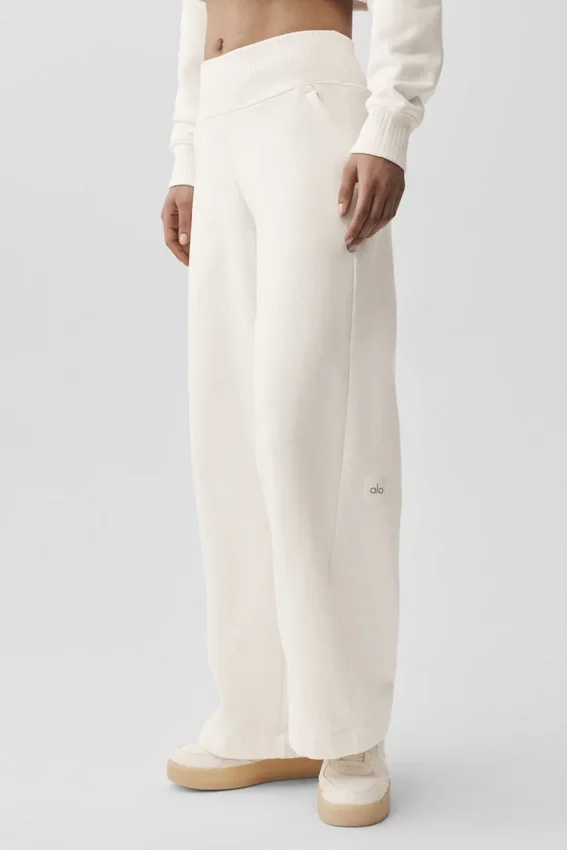 Pantalon de jogging à jambes larges Serenity - Ivoire
