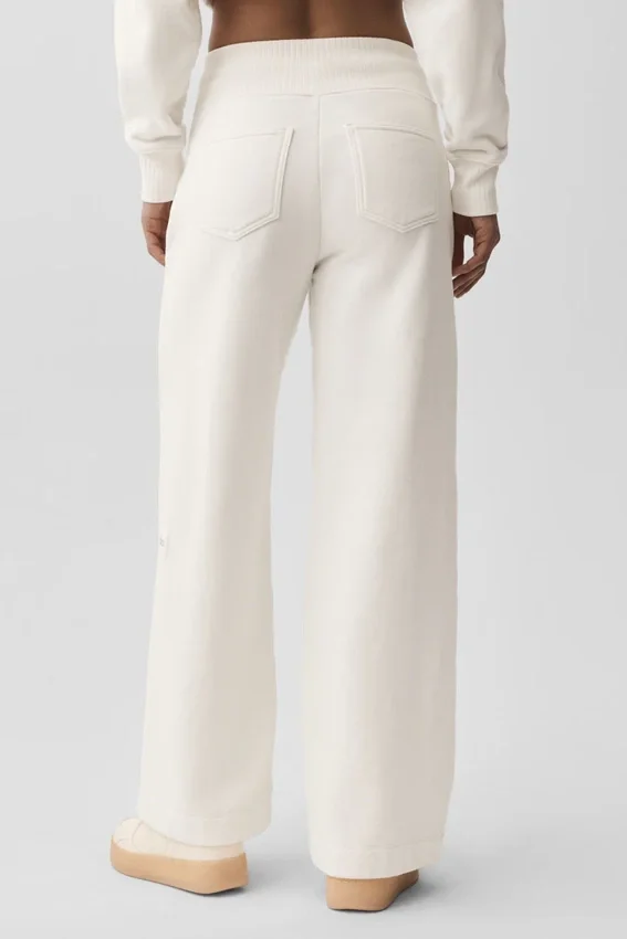 Pantalon de jogging à jambes larges Serenity - Ivoire