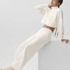 Pantalon de jogging à jambes larges Serenity - Ivoire