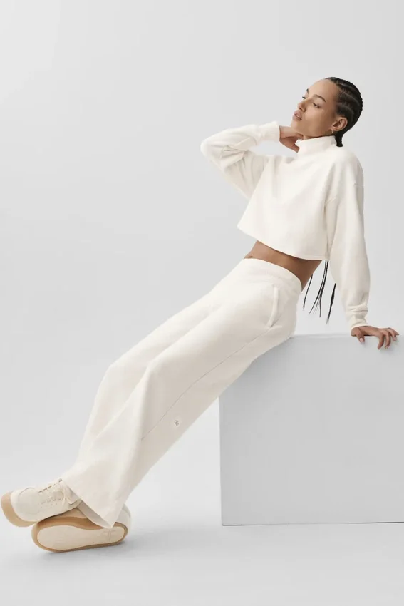 Pantalon de jogging à jambes larges Serenity - Ivoire