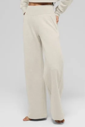 Pantalon de jogging à jambes larges Serenity – Oatmeal Heather