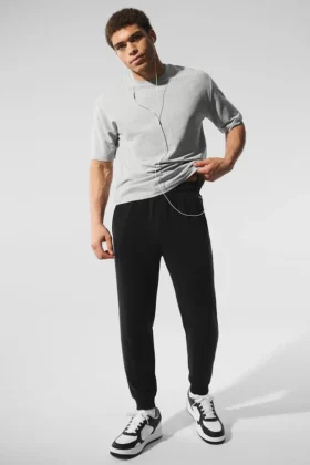 Pantalon de jogging Micro Waffle Fast Break – Noir