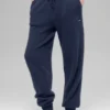 Pantalon de jogging New Class High-Waist en laine et cachemire – Bleu marine