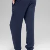 Pantalon de jogging New Class High-Waist en laine et cachemire – Bleu marine