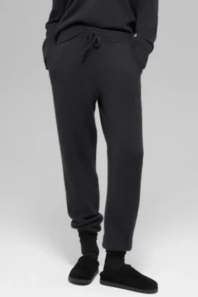 Pantalon de jogging New Class High-Waist en laine et cachemire – Noir