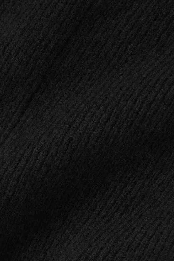 High-Waist New Class Wide Leg Pant en laine et cachemire – Noir