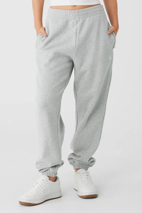 Pantalon de jogging épais Renown à revers – Gris chiné athlétique