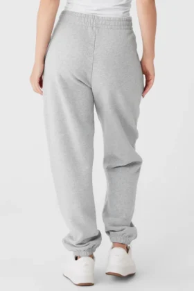 Pantalon de jogging épais Renown à revers – Gris chiné athlétique