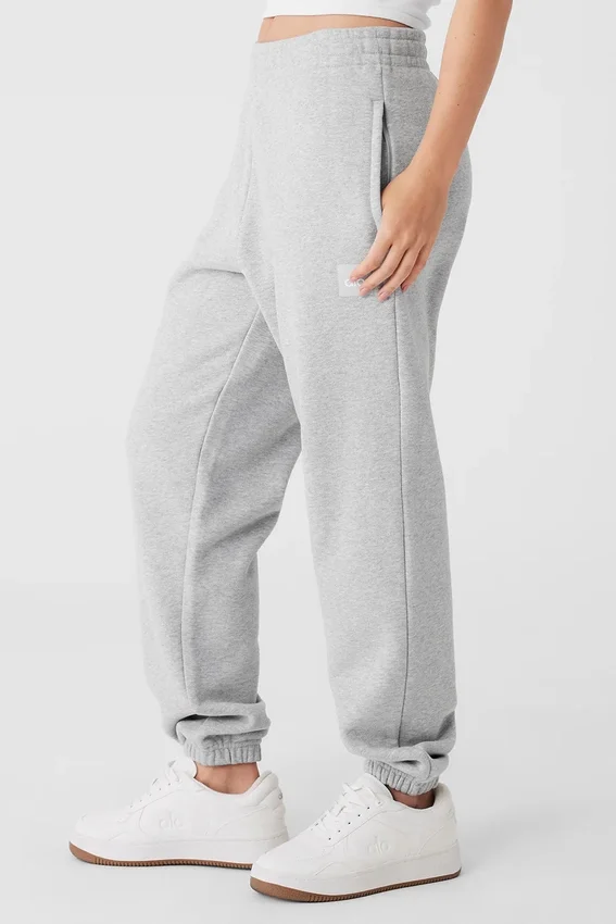 Pantalon de jogging épais Renown à revers – Gris chiné athlétique