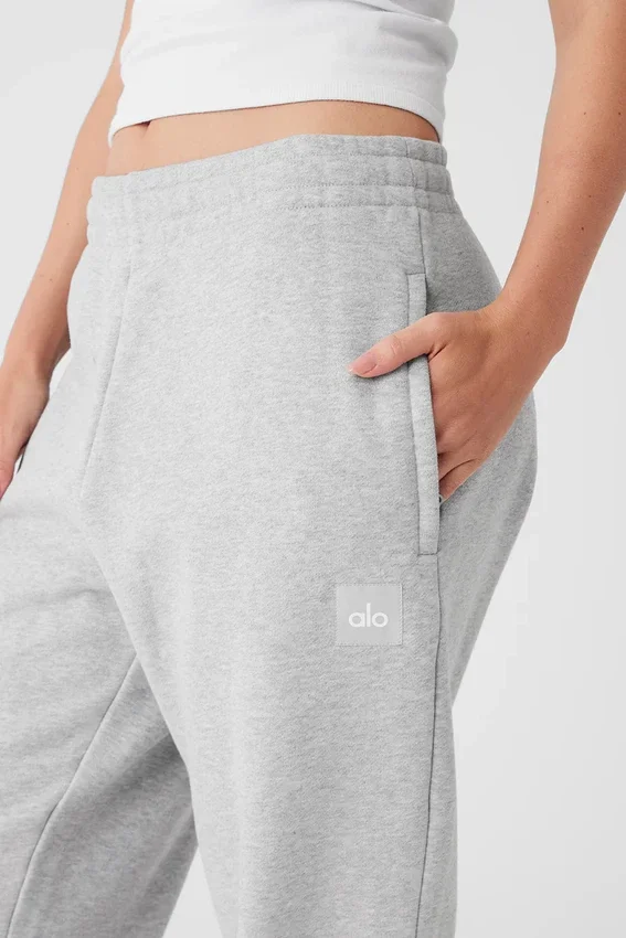 Pantalon de jogging épais Renown à revers – Gris chiné athlétique