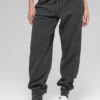 Pantalon de jogging « Retreat » en polaire High-Waist – Gris chiné foncé