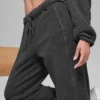 Pantalon de jogging « Retreat » en polaire High-Waist – Gris chiné foncé