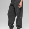 Pantalon de jogging « Retreat » en polaire High-Waist – Gris chiné foncé